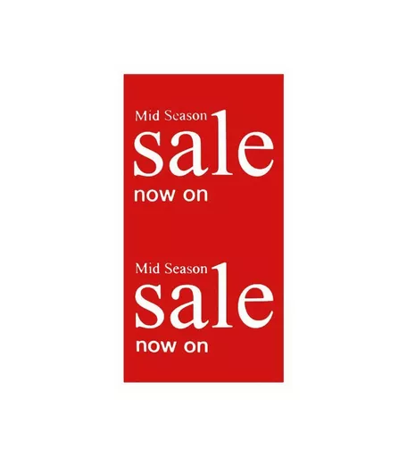 Repeated 'Mid Season Sale Now On' Poster - 800mm x 1530mm