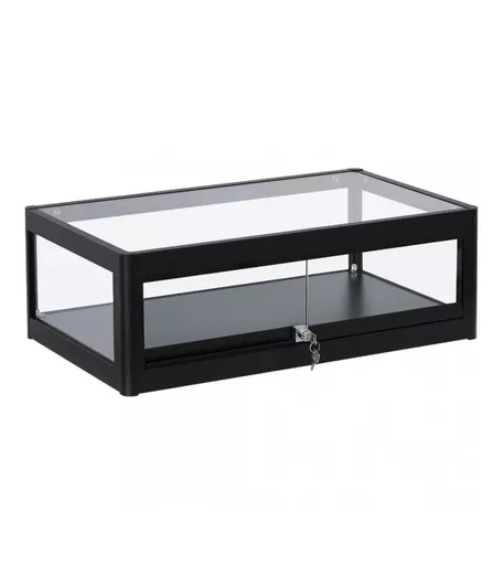 Fully Assembled Counter Top Showcase Display Cabinet Black