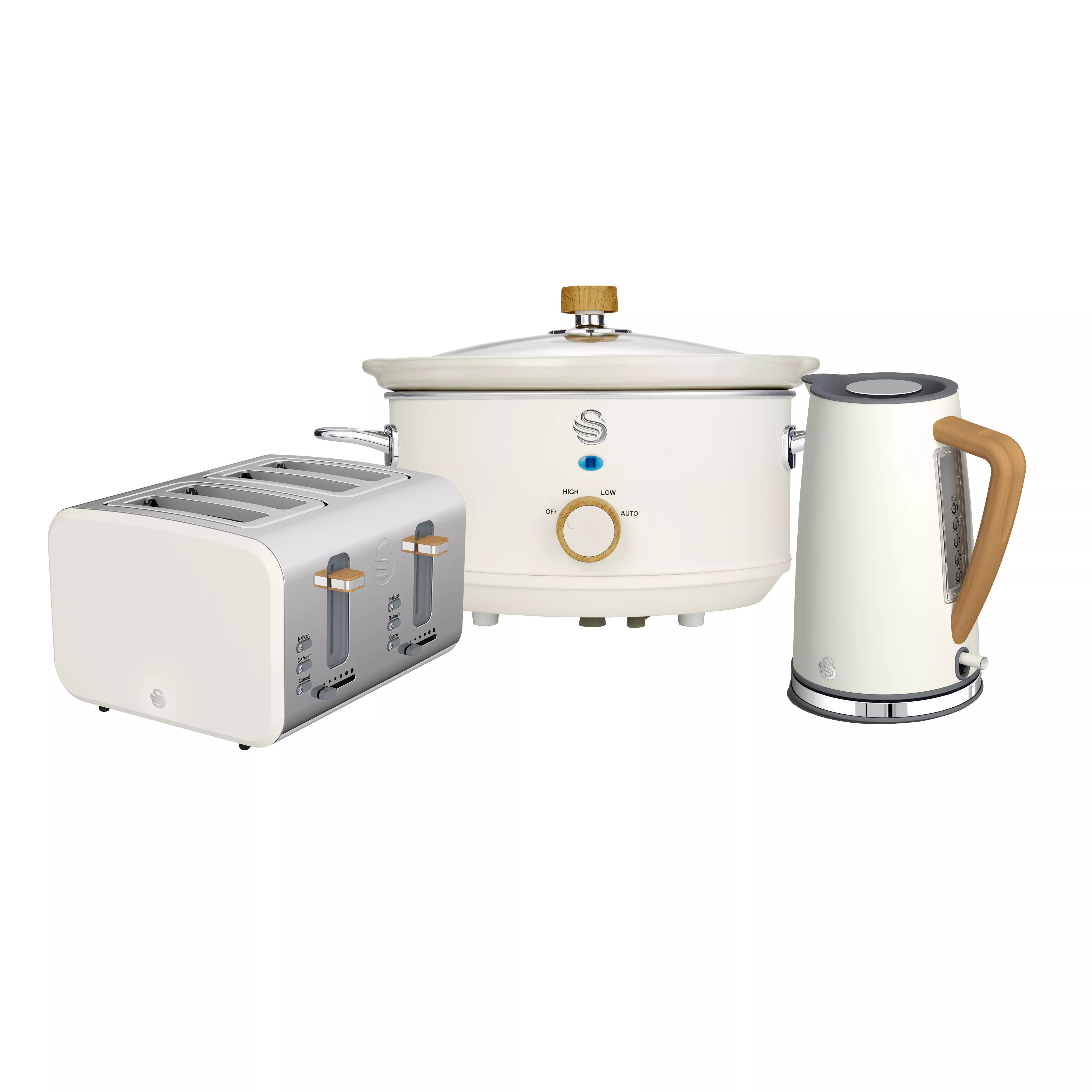 Nordic Slice Toaster, Cordless Kettle and Slow Cooker Bundle in White - Main Image