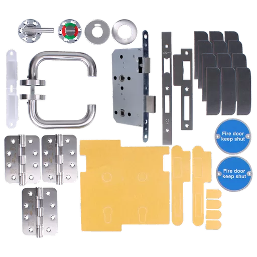 FIREMONGERY Fire Rated Door Pack Commercial DIN Bathroom Set CFP3