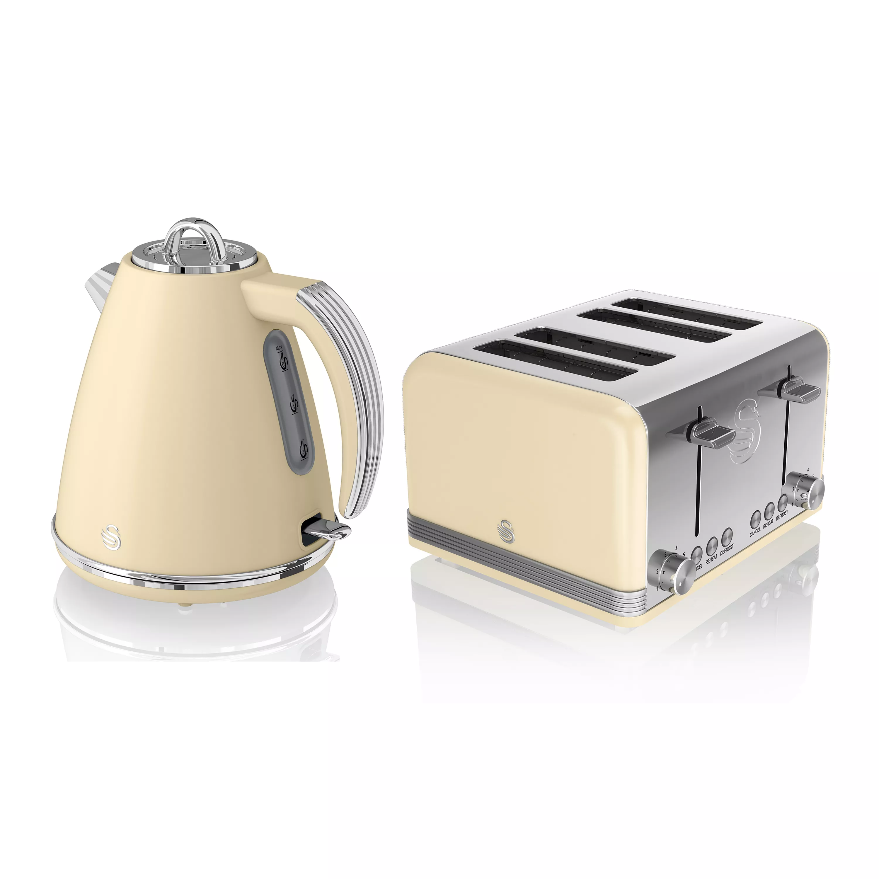 Swan Retro Kettle and Slice Toaster Bundle in Cream Swan