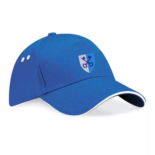 StClare'sOxford_Cap_RoyalWhite_Front.png