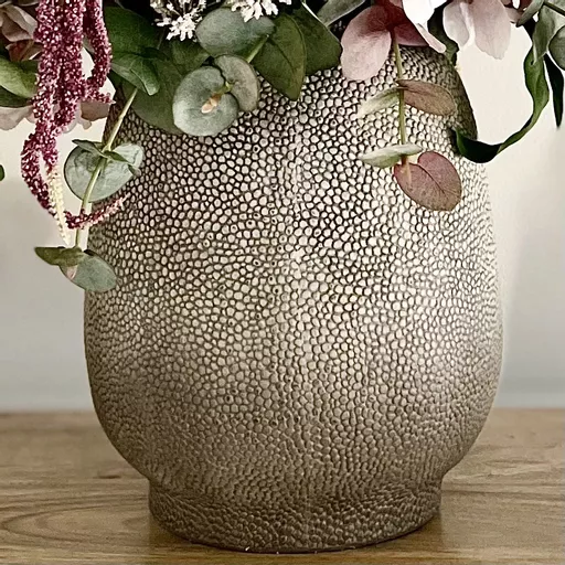 Vase, Rhenen, light grey rayskin, vase deco, medium