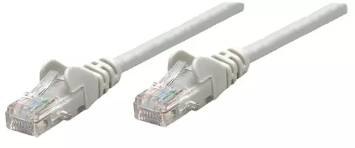 Intellinet Network Patch Cable, Cat6, 0.25m, Grey, CCA, U/UTP, PVC, RJ45, Gold Plated Contacts, Snagless, Booted, Lifetime Warranty, Polybag