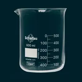 Beaker Low Form 400ml Ø80mm Height 110mm Graduated Borosilicate Glass DIN 12331 PK10