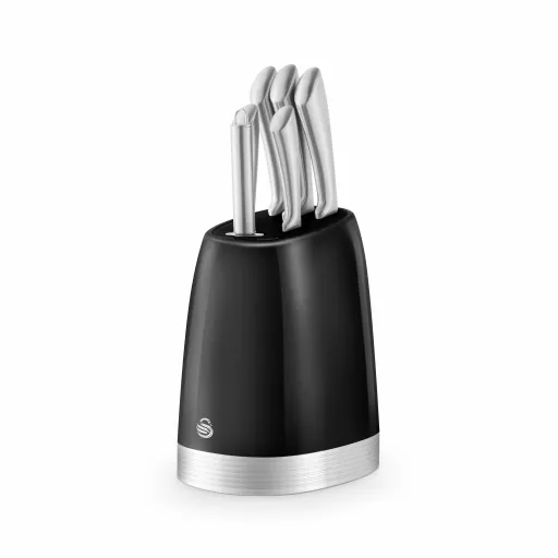 Swan Retro 6 Piece Knife Set with Block