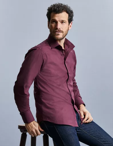 Men's Long Sleeve Easy Care Fitted Shirt