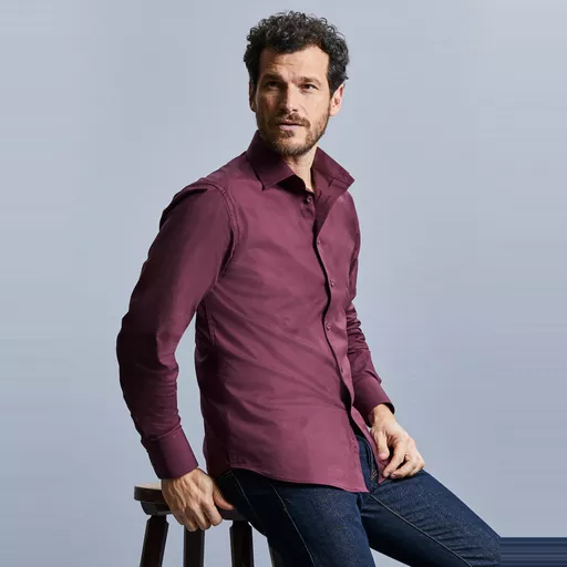 Men's Long Sleeve Easy Care Fitted Shirt