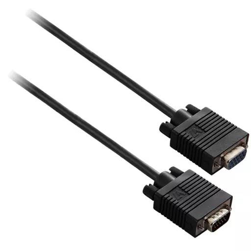 V7 Black Video Extension Cable VGA Female to VGA Male 3m 10ft