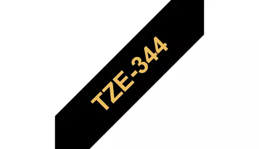 Brother TZE-344 DirectLabel gold on black Laminat 18mm x 8m for Brother P-Touch TZ 3.5-18mm/36mm/6-18mm/6-24mm/6-36mm