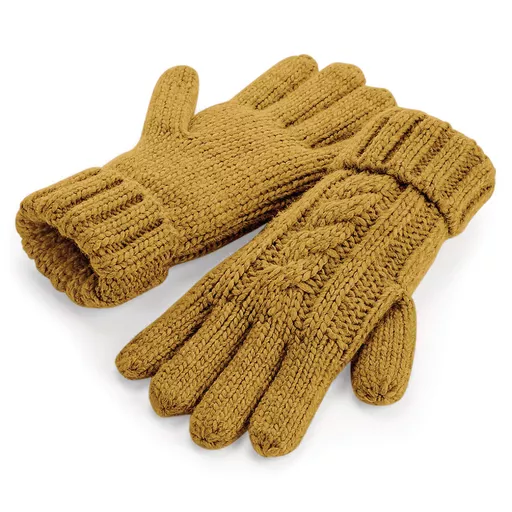 Cable Knit Melange Gloves