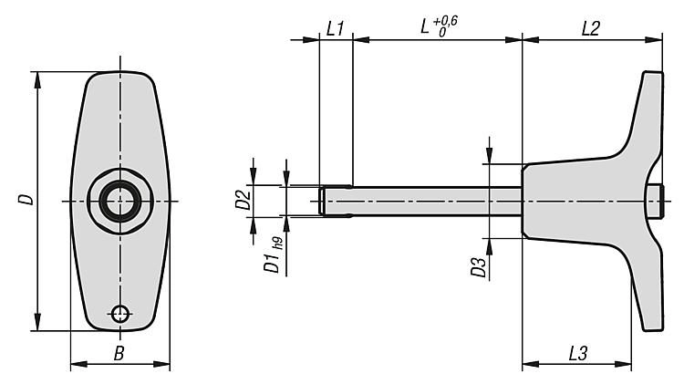 Ball Lock Pin With T Grip. 16mm Pin Diameter. 50mm Clamping Length. Stainless Steel.
