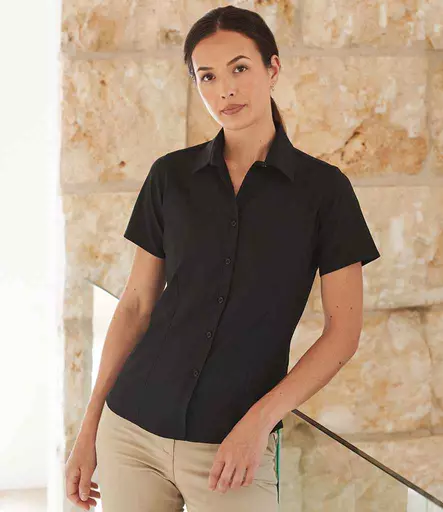 Henbury Ladies Short Sleeve Wicking Shirt