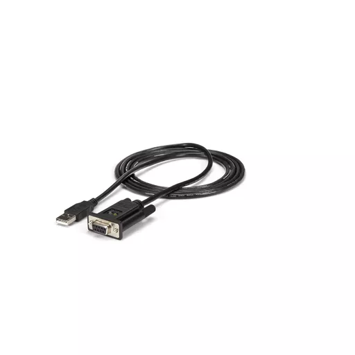 StarTech.com 6ft (1.8m) 1-Port USB to Serial RS232 Adapter, FTDI DB9 Serial DCE Adapter Cable, Null Modem, USB 2.0 - TAA