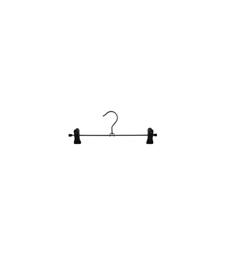 Black Metal Peg Hanger with Non Slip Clips - 300mm - Box of 100