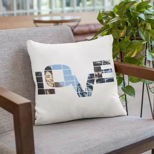 Personalised Photo Cushion - LOVE