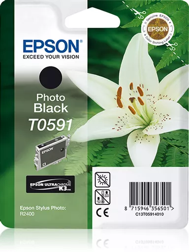 Epson C13T05914010/T0591 Ink cartridge foto black, 640 pages 13ml for Epson Stylus Photo R 2400