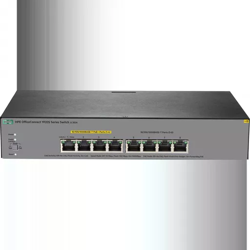 HPE OfficeConnect 1920S 8G PPoE+ 65W Managed L3 Gigabit Ethernet (10/100/1000) Power over Ethernet (PoE) 1U Grey
