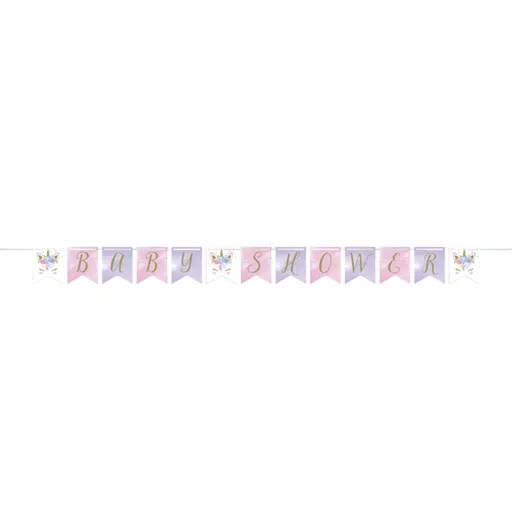 Baby Unicorn Baby Shower Ribbon Banner 2.1M