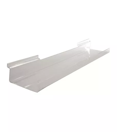Slatwall Perspex Shelf with Lip - 60cm x 10cm