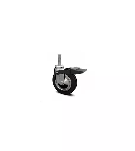 Single Industrial Castor M10 Thread - With Brake - 100mm