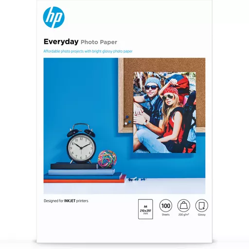 HP Everyday Photo Paper, Glossy, 200 g/m2, A4 (210 x 297 mm), 100 sheets