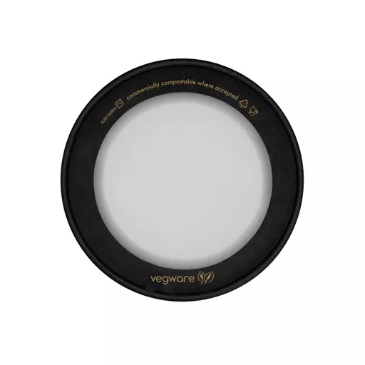 VEGWARE ROUND BLACK WINDOW LID 150-SERIES - (1X300)