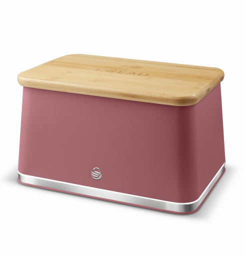 Swan Fuchsia Rose Nordic Bread Bin
