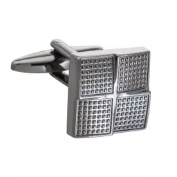 Textured Quartermark Gunmetal Cufflinks