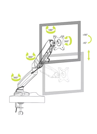 Port Designs 901104 monitor mount / stand 81.3 cm (32") Clamp Black