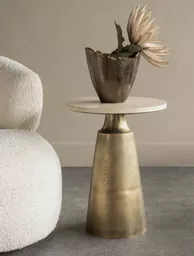 Clifton II Light Travertine Side Table 40cm - The Libra Company.jpg