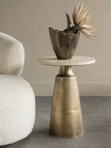 Clifton II Light Travertine Side Table 40cm - The Libra Company.jpg