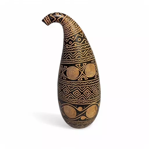 Large Carved African Gourd