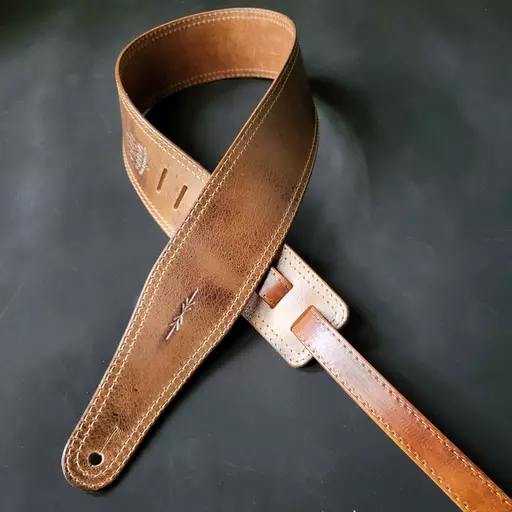 SOLD! BS53 Chestnut Relic Guitar Strap- second