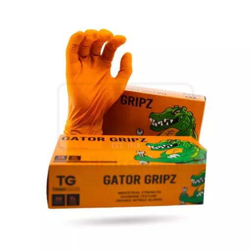 Gator Gripz Orange Nitrile Gloves Pk50