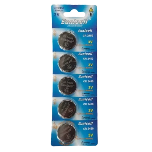 EUNICELL 3V CR2450 Button Cell Battery (5 PER CARD)