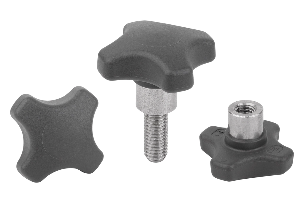 K1794 - Antibacterial Plastic Palm Grips With Protruding Stainless Steel Bush