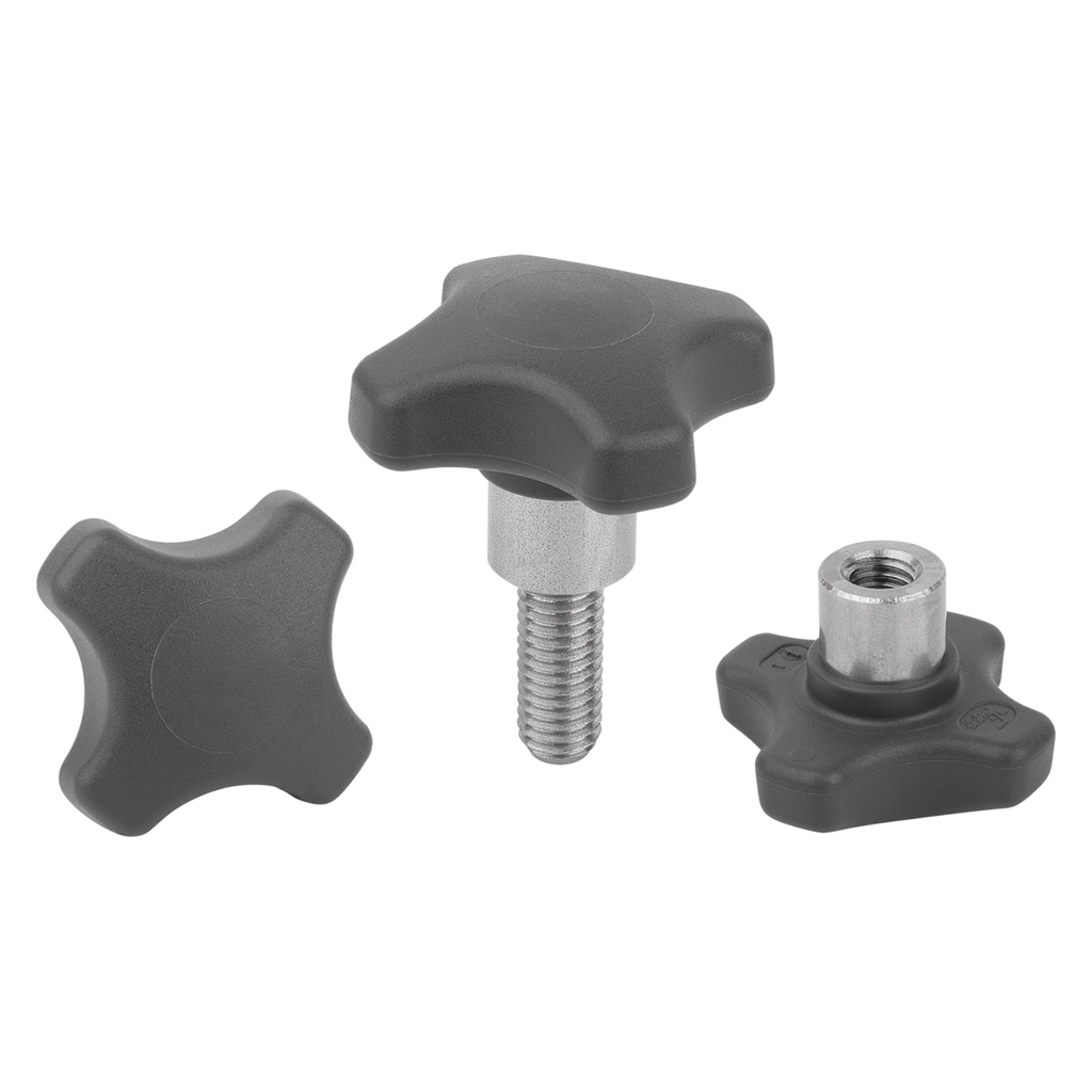 K1794 - Antibacterial Plastic Palm Grips With Protruding Stainless Steel Bush