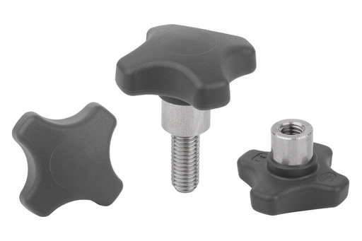 K1794 - Antibacterial Plastic Palm Grips With Protruding Stainless Steel Bush