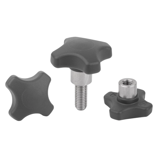 K1794 - Antibacterial Plastic Palm Grips With Protruding Stainless Steel Bush
