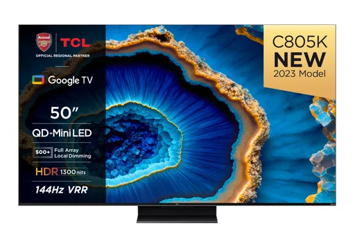 TCL C80 Series 50C805K TV 127 cm (50") 4K Ultra HD Smart TV Wi-Fi Black 1300 cd/m²