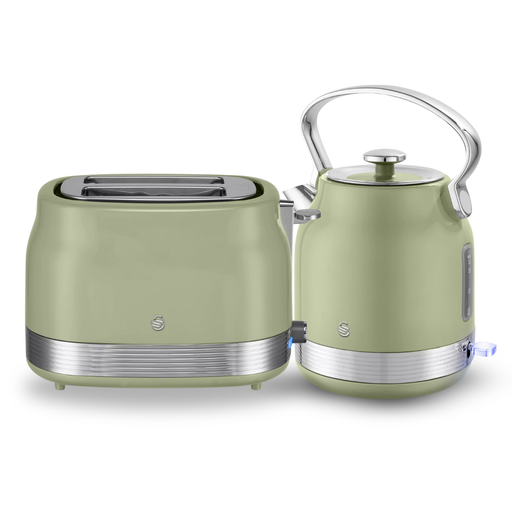 Swan Retro Kitchen Set - Traditional Kettle and 2 Slice Toaster