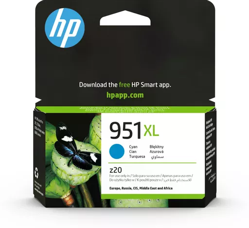 HP CN046AE/951XL Ink cartridge cyan high-capacity, 1.5K pages ISO/IEC 24711 24ml for HP OfficeJet Pro 8100/8610/8620