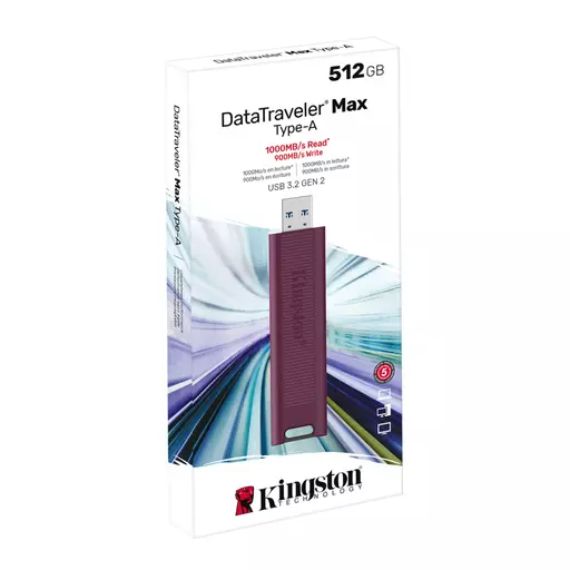 Kingston Technology DataTraveler Max USB flash drive 512 GB USB Type-A 3.2 Gen 2 (3.1 Gen 2) Red