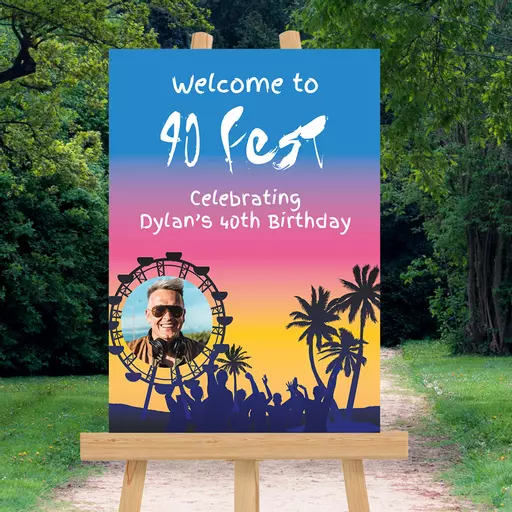 Personalised Festival Photo Birthday Sign