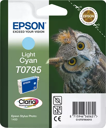 Epson C13T07954010/T0795 Ink cartridge light cyan, 520 pages ISO/IEC 24711 11ml for Epson Stylus Photo P 50/PX 730/1400