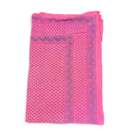 Traditional Indian Hand-Block Printed Cotton Paisley Tablecloth