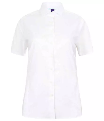 Henbury Ladies Short Sleeve Stretch Poplin Shirt