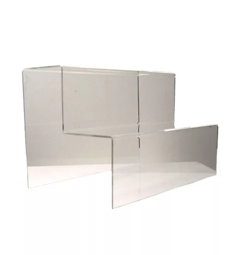 2 Step Clear Acrylic Standard Display Stand - 20cm x 30cm x 20cm