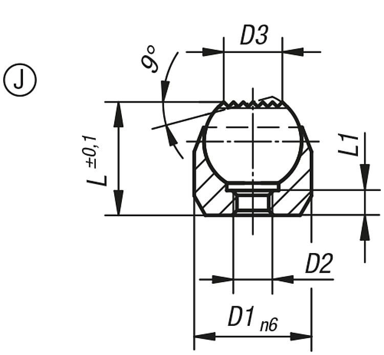 Self-Sligning Pad. Form J. M3 Thread. 12mm Diameter. Carbon Steel.